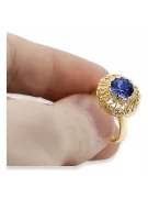 14K Yellow gold Sapphire Ring Vintage style vrc059y